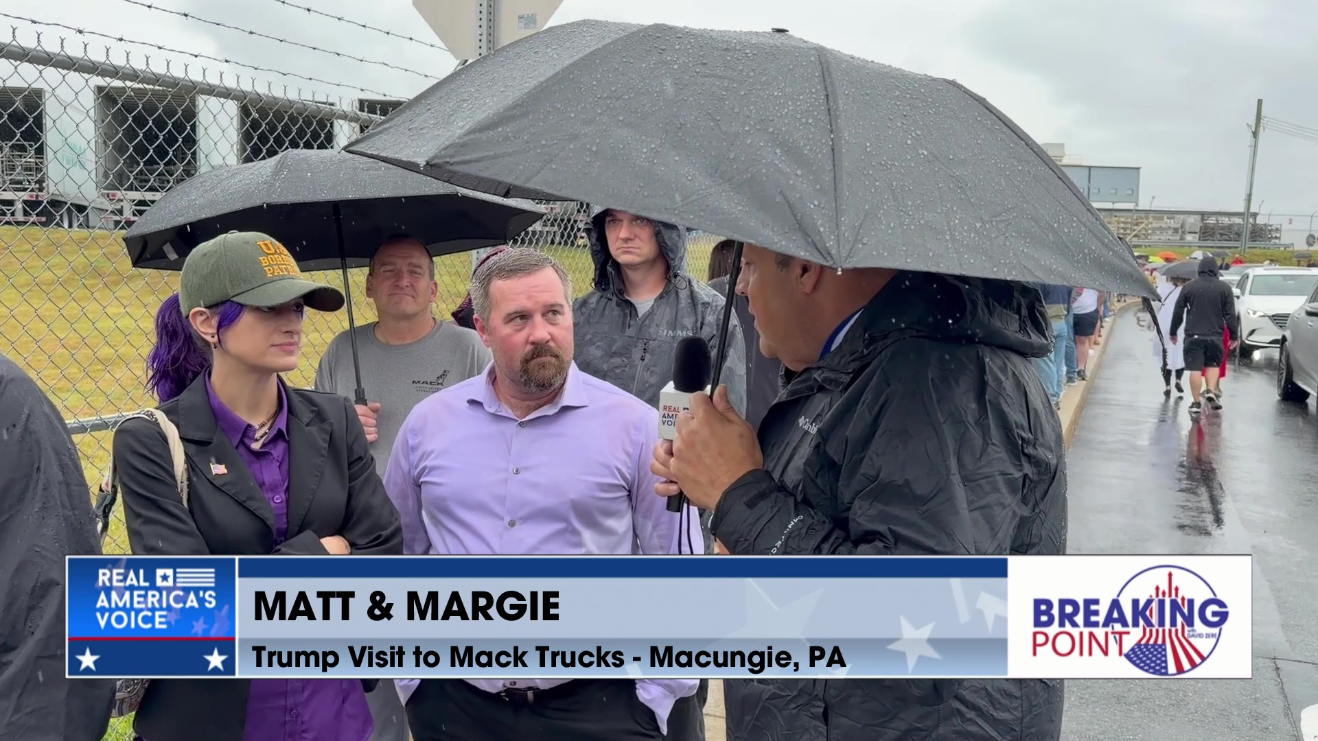 BP 6-27-26 A - David meets with people waiting for Trump's remarks at Mack Trucks in Macungie, PA