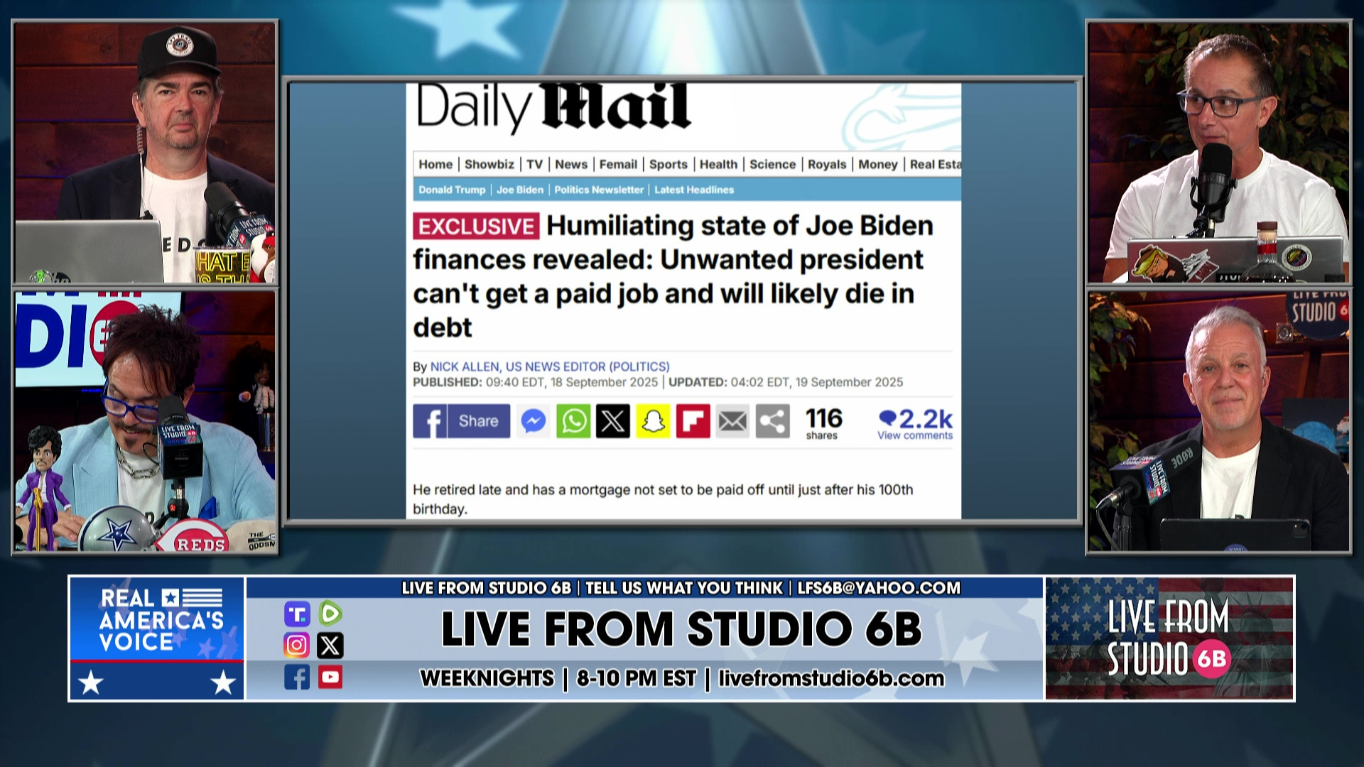 9-19-25 2 - Slick has Sports, Biden is in Debt, discussion
