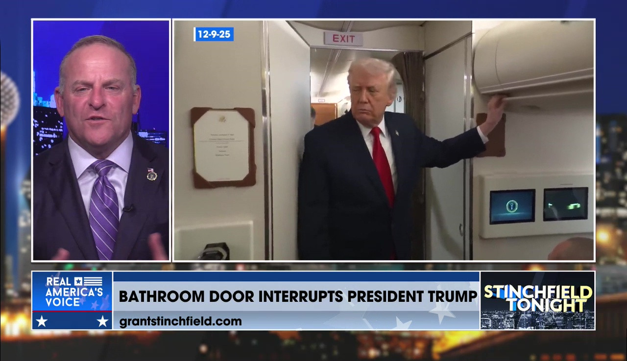 BATHROOM DOOR SWINGS INTO PRESIDENT TRUMP