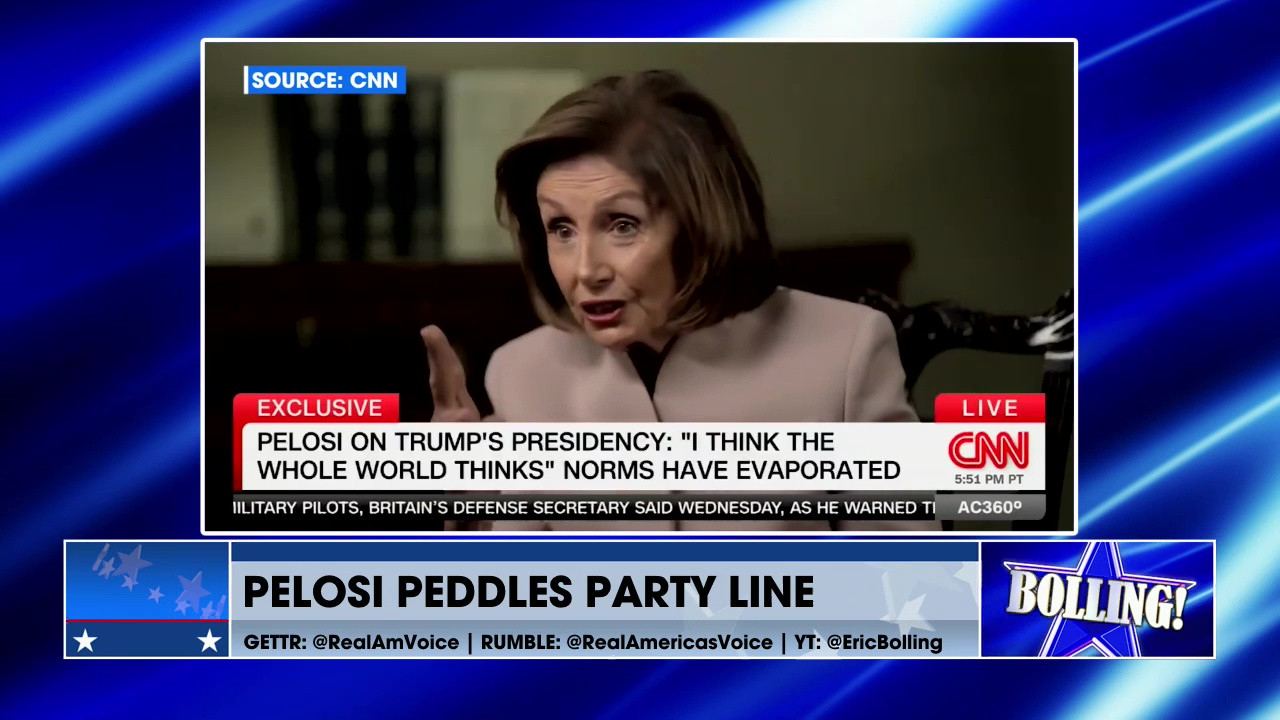 PELOSI PEDDLES PARTY LINE