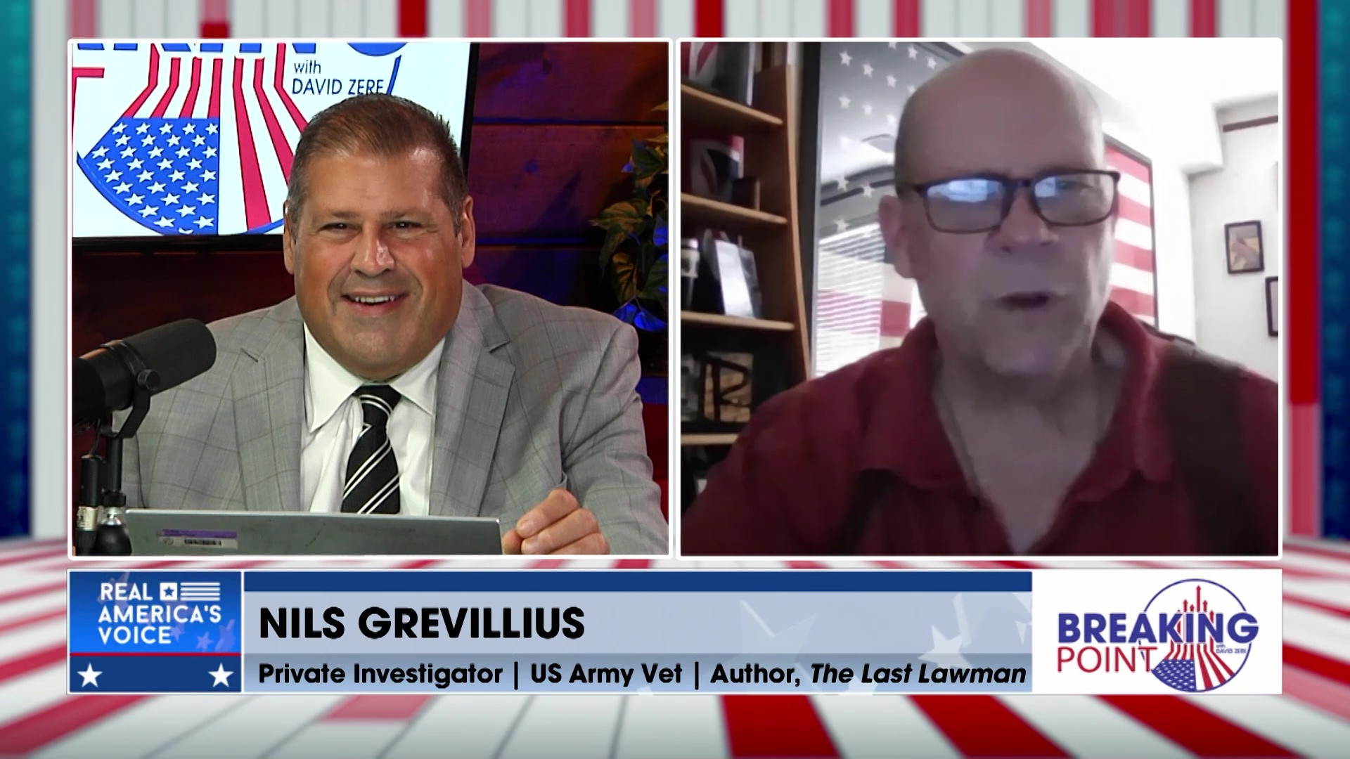 BP 7-18-26 B - David discusses crime numbers with P.I., Army Vet and Author Nils Grevillius
