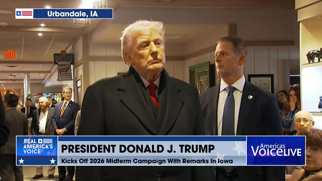 PRESIDENT TRUMP GIVES REMARKS AHEAD OF SPEECH IN IOWA