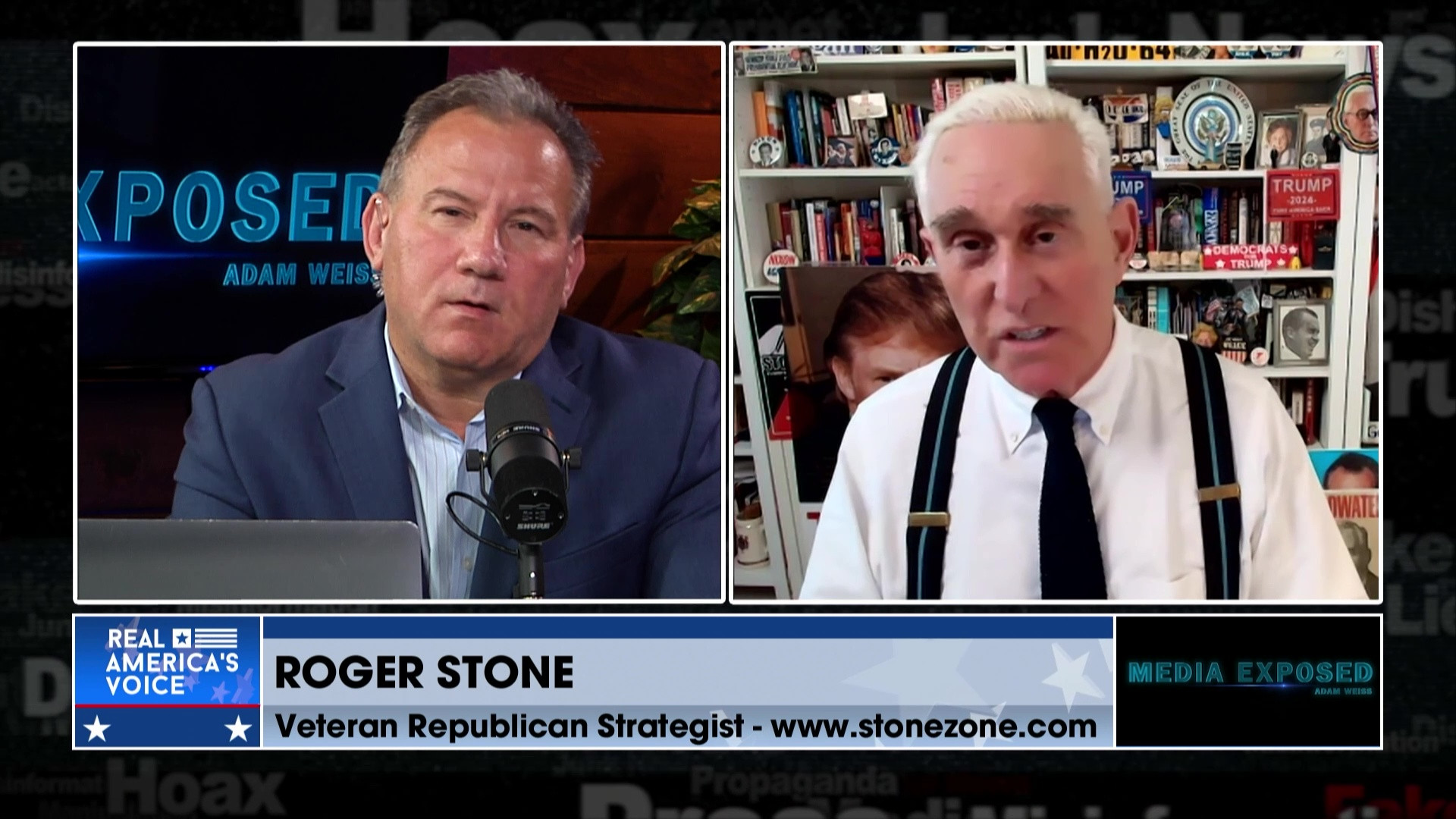 ME 9-21-25 B - Adam and Roger Stone talk Media Demonization of the Right, Dems calls for violence