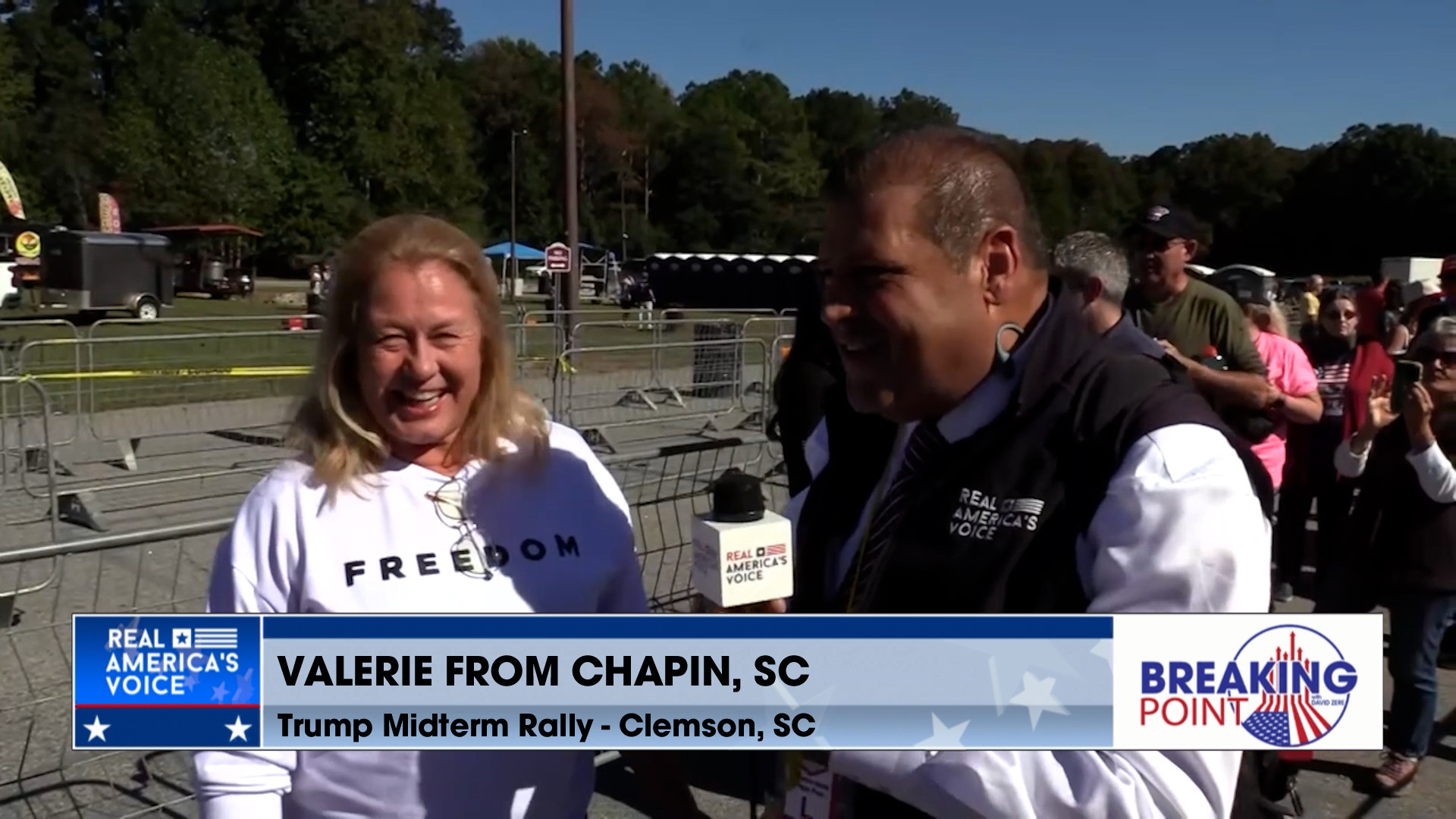 A - David travels the country and speaks with Trump Rally attendees in Clemson, SC