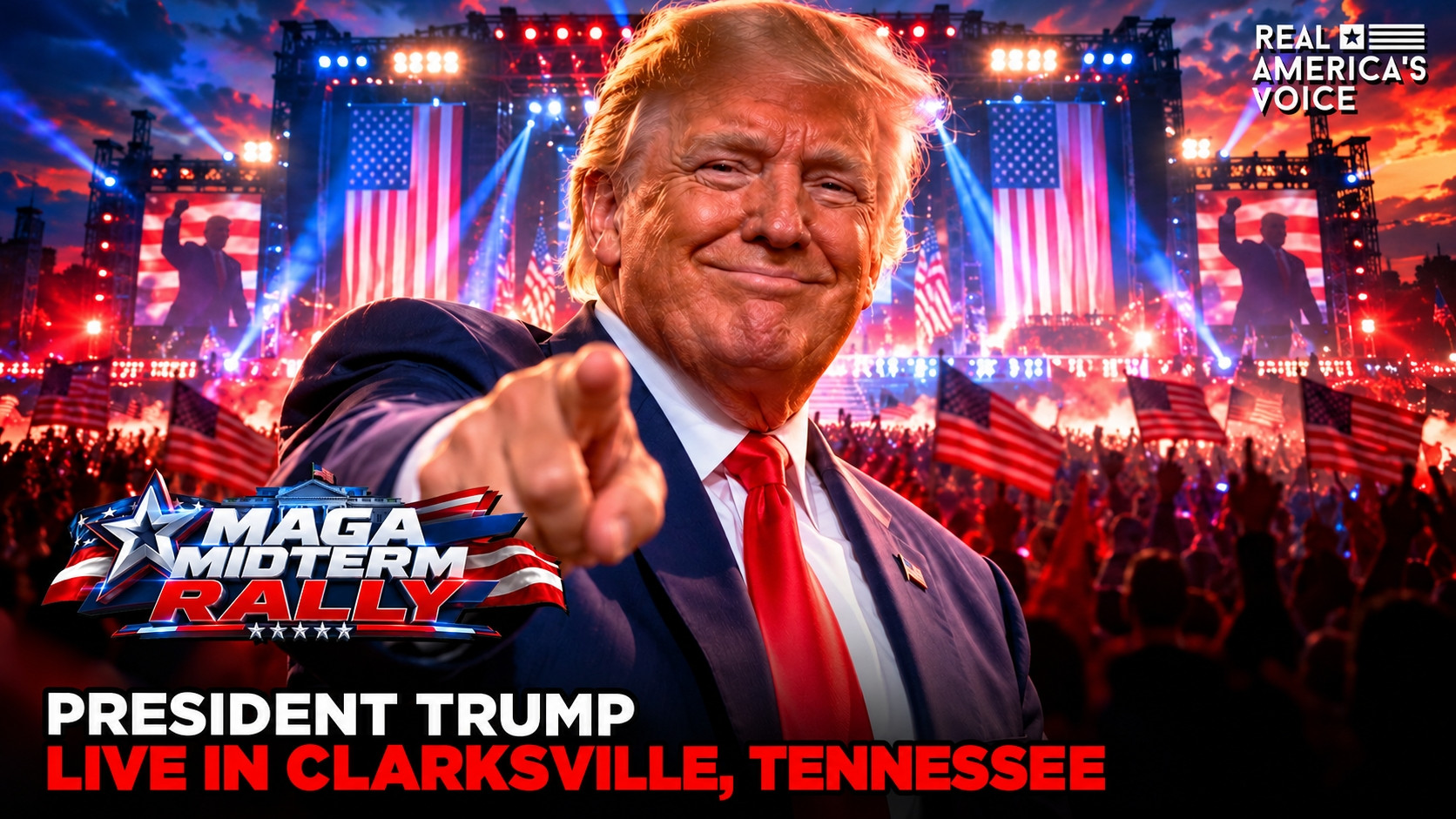 LIVE: TRUMP MIDTERM RALLY IN CLARKSVILLE TN | REAL AMERICA'S VOICE PART 1