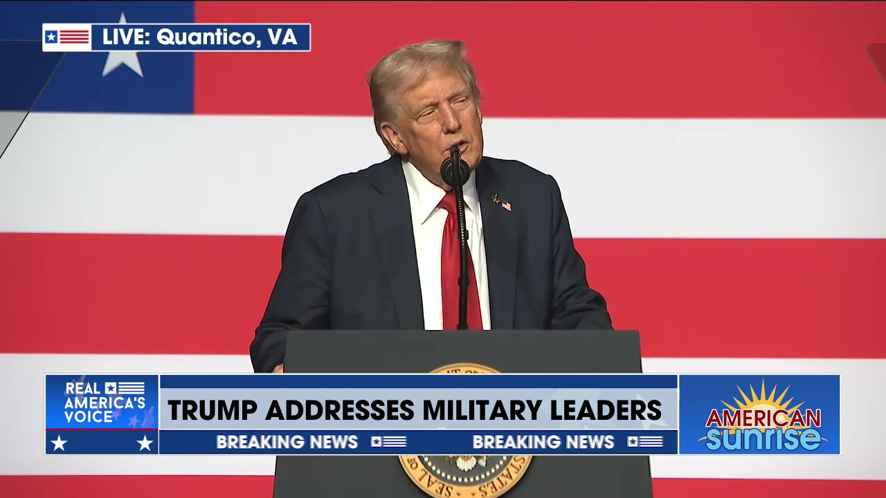 TRUMP ADDRESSES MILITARY LEADERS