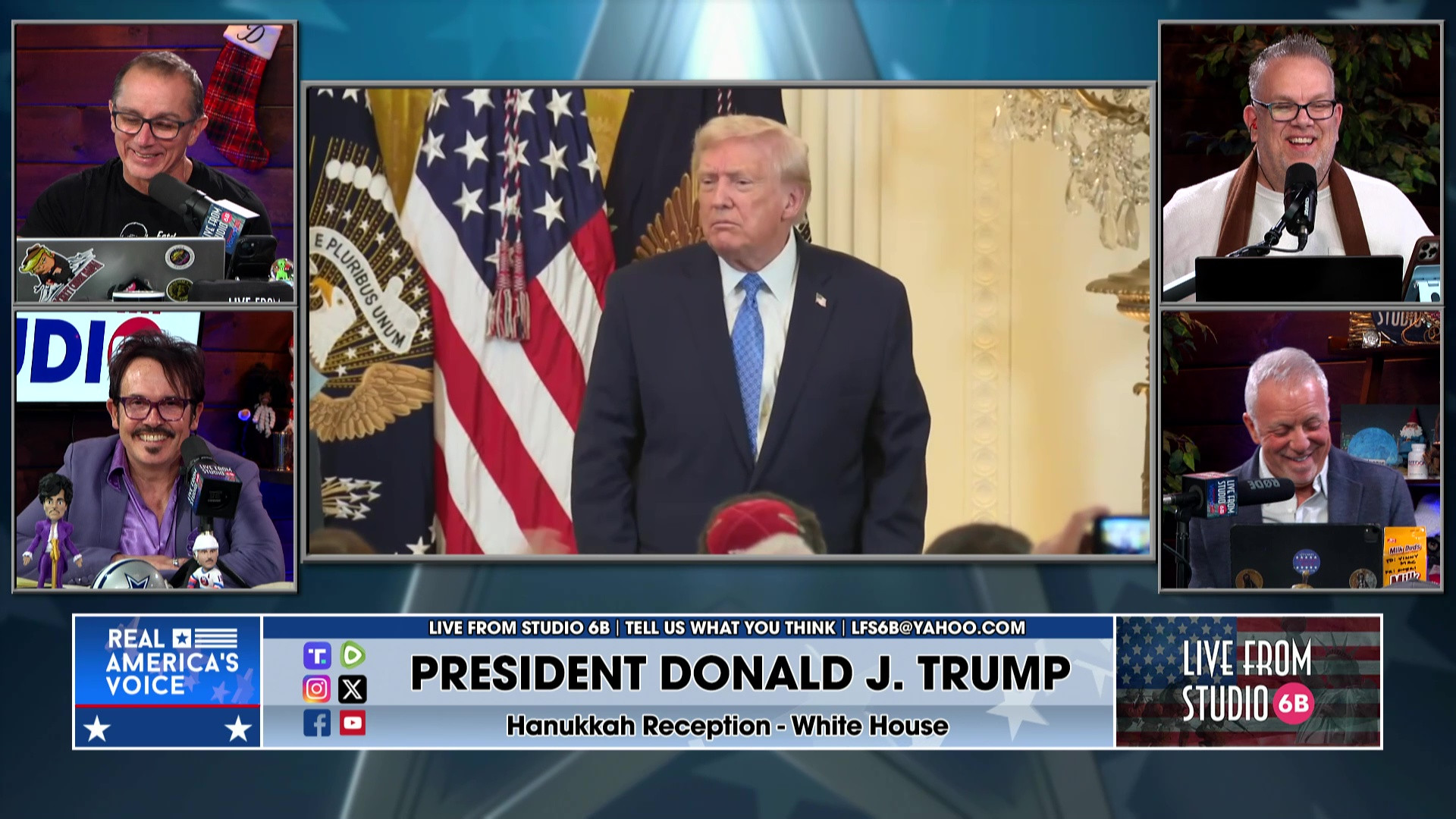 12-16-25 4-6 - Trump Hanukkah Reception, discussion, Brown University shooting update