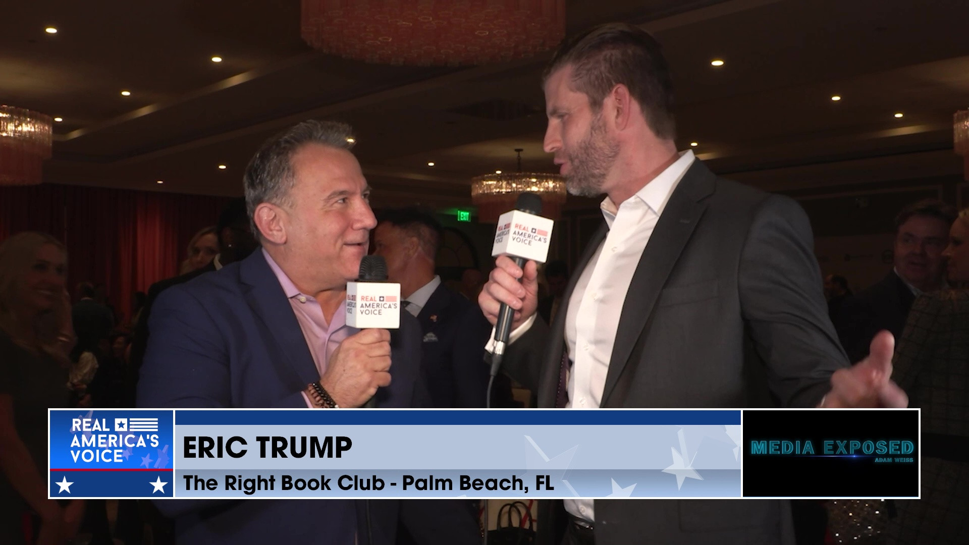 ME 12-14-25 A - Adam talks with Eric Trump and others at The Right Book Club in Palm Beach, FL