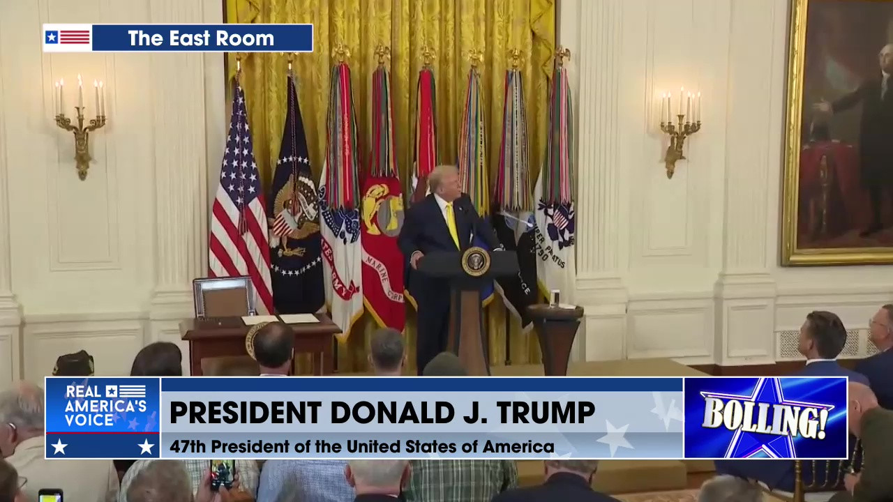 PRESIDENT DONALD J. TRUMP SPEAKS IN THE EAST ROOM