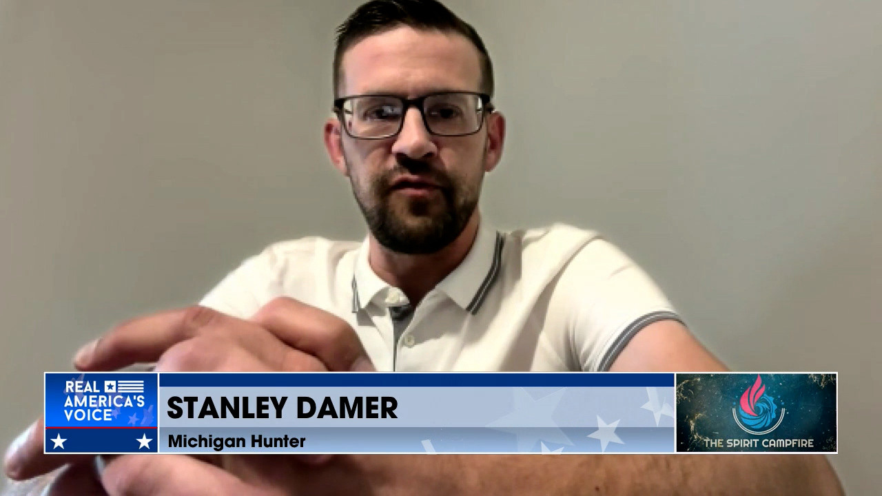 Uncle Ted speaks with Michigan hunter, Stanley Damer