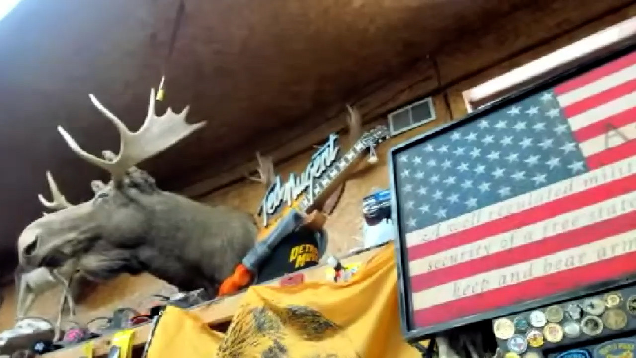 Uncle Ted shows off his man-cave