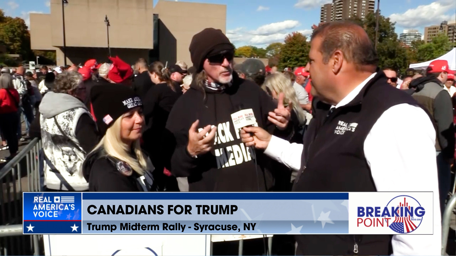 B - David talks with a student at Liberty University and more from the rally in Syracuse, NY