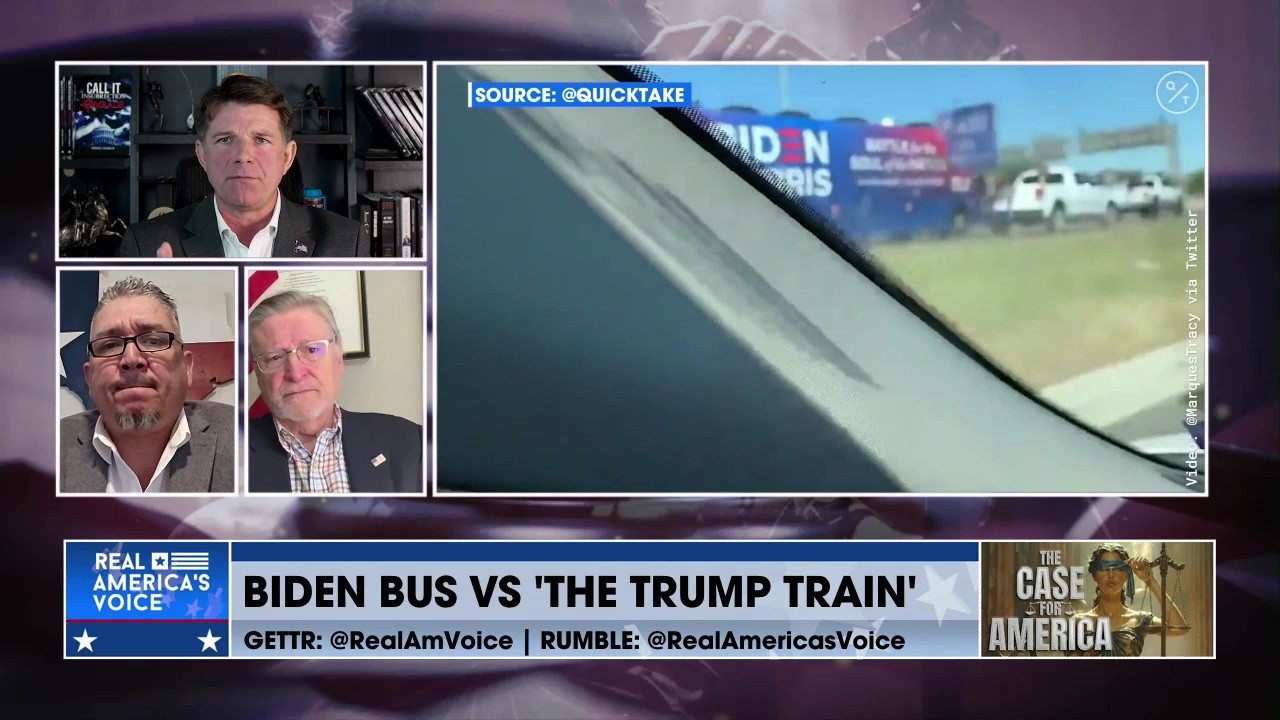 BIDEN BUS VS 'THE TRUMP TRAIN'