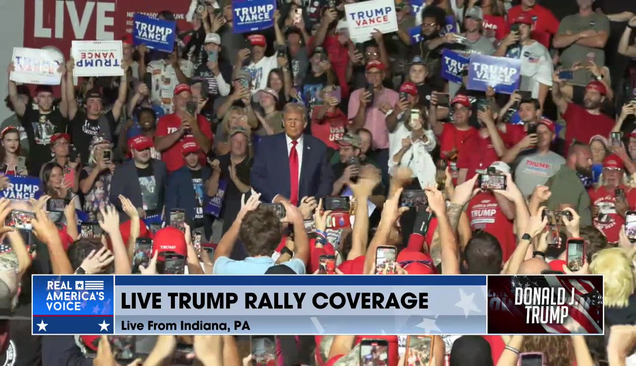 Trump Iup Rally PRESIDENT TRUMP'S RALLY IN JOHNSTOWN, PA PART 2 - Real America's Voice News