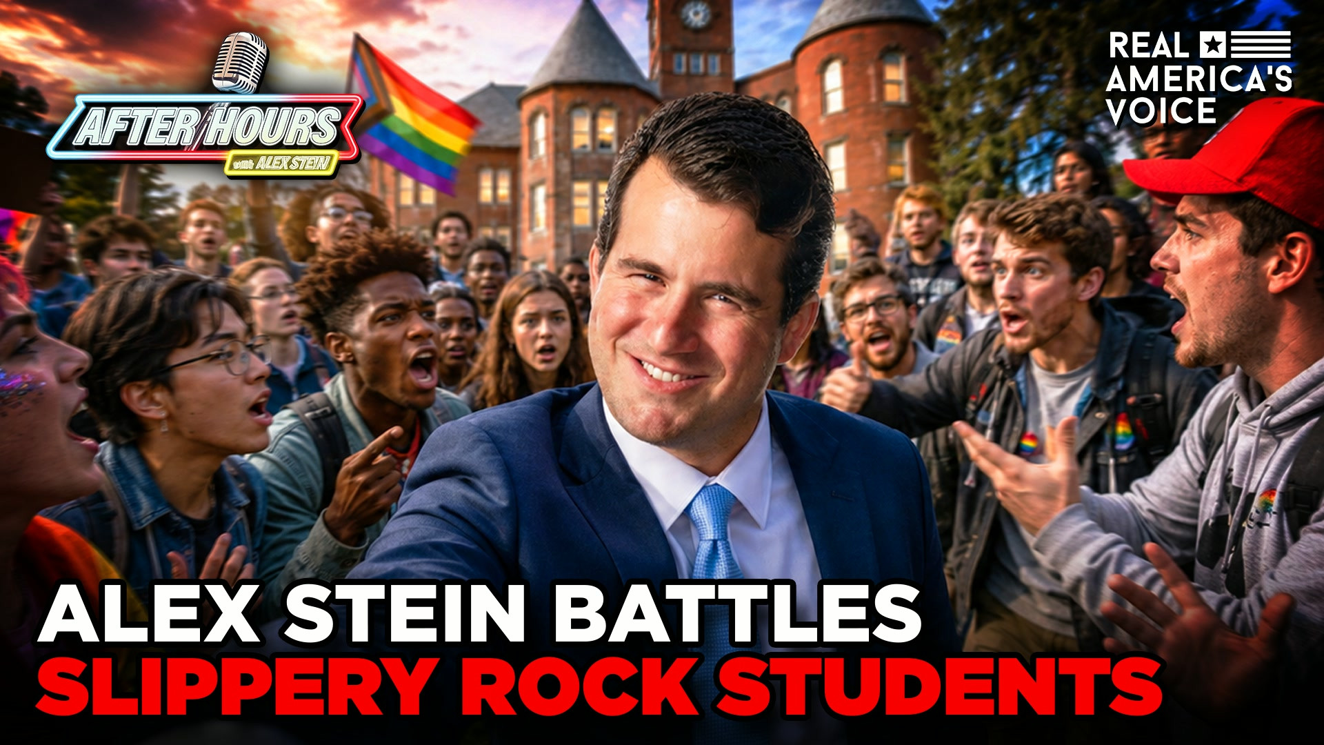 ALEX STEIN BATTLES SLIPPERY ROCK UNIVERSITY STUDENTS IN DEBATE CHALLENGE