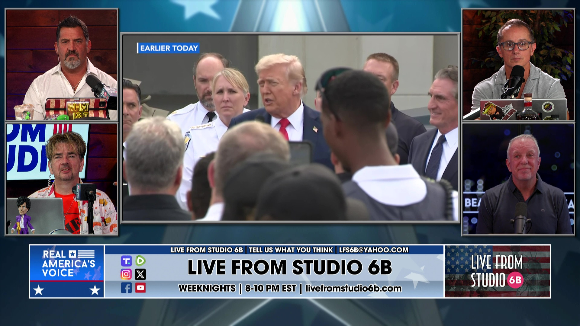 8-21-25 3 - Crime cleanup in DC, Trump earlier today before patrol, Dems losing voters, Tina Peters