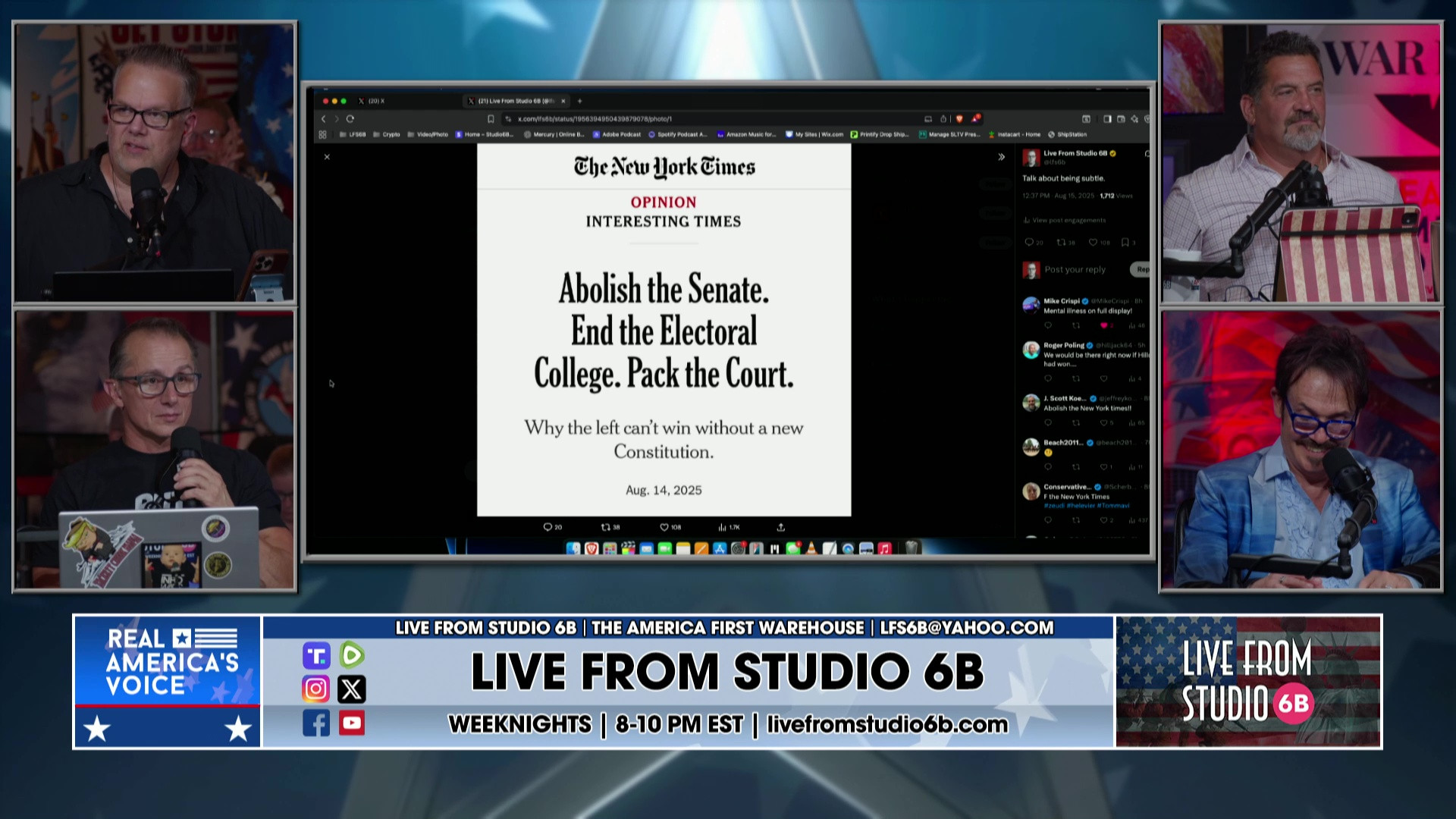 8-15-25 7 - Vin in crowd, Paul on the Currency War, Slick has Sports, NYT wants new Constitution