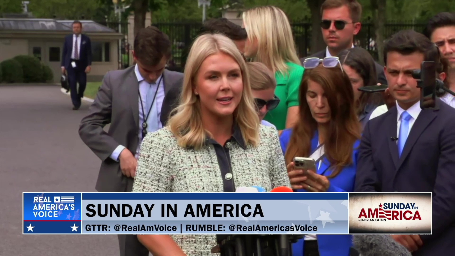 Karoline Leavitt Speaks to Press Outside the White House