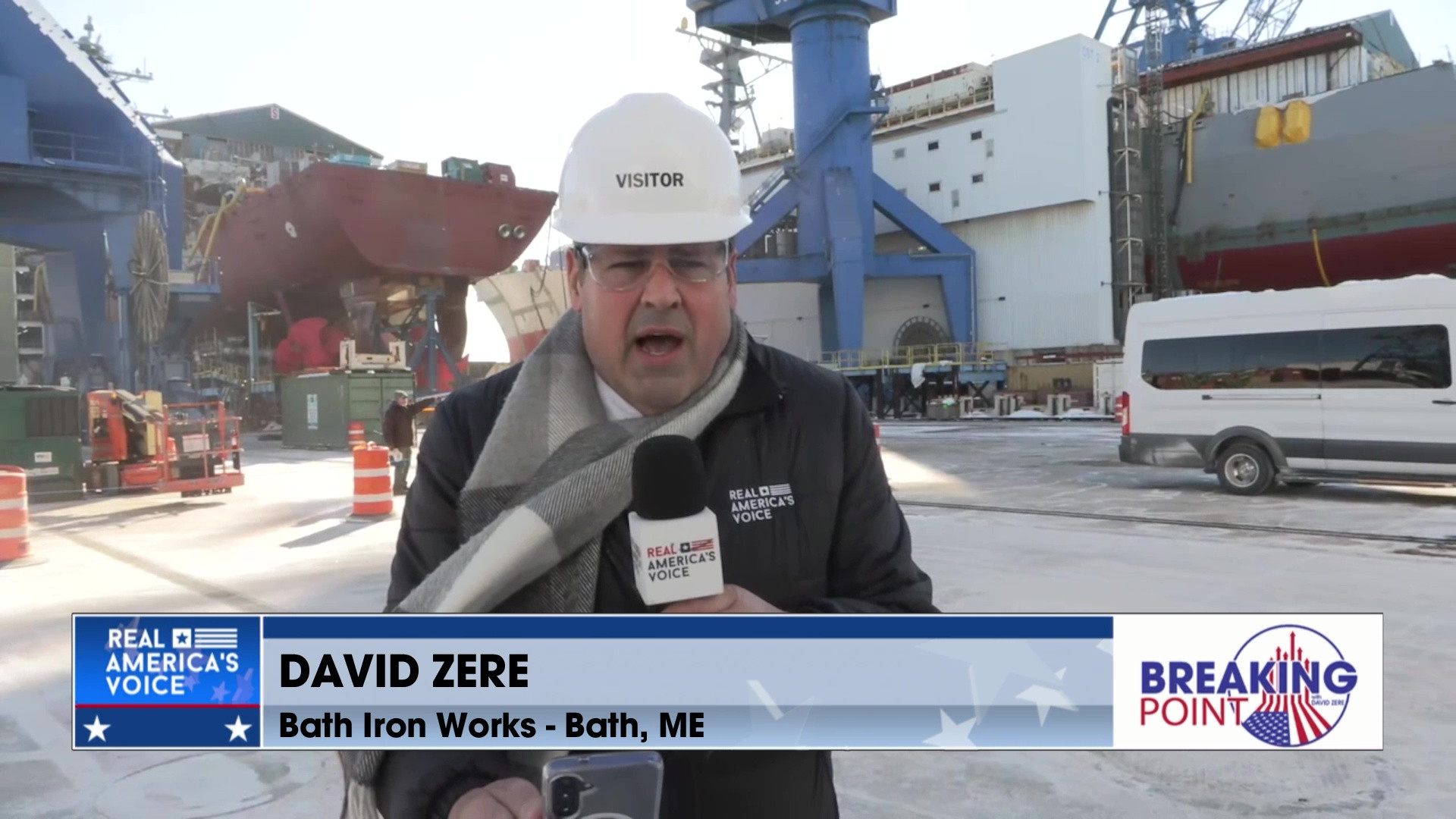 BP 2-14-26 C - David and Pete Hegseth continue the tour to the Bath Iron Works in Bath, Maine