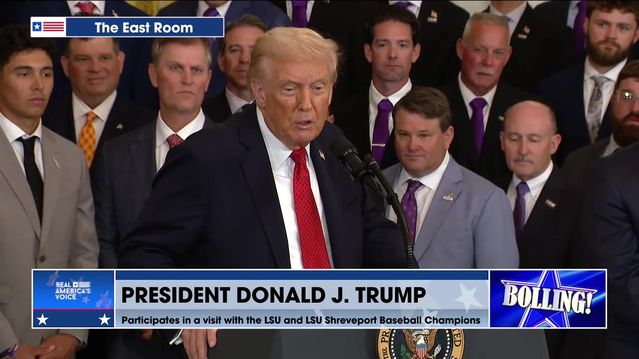 PRESIDENT TRUMP PARTICIPATES IN A VISIT WITH THE LSU AND LSU SHREVEPORT BASEBALL CHAMPIONS