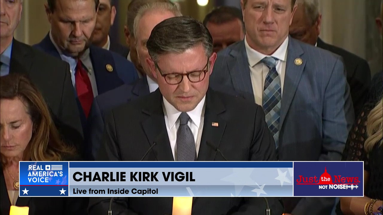 MIKE JOHNSON HOLDS VIGIL FOR CHARLIE KIRK