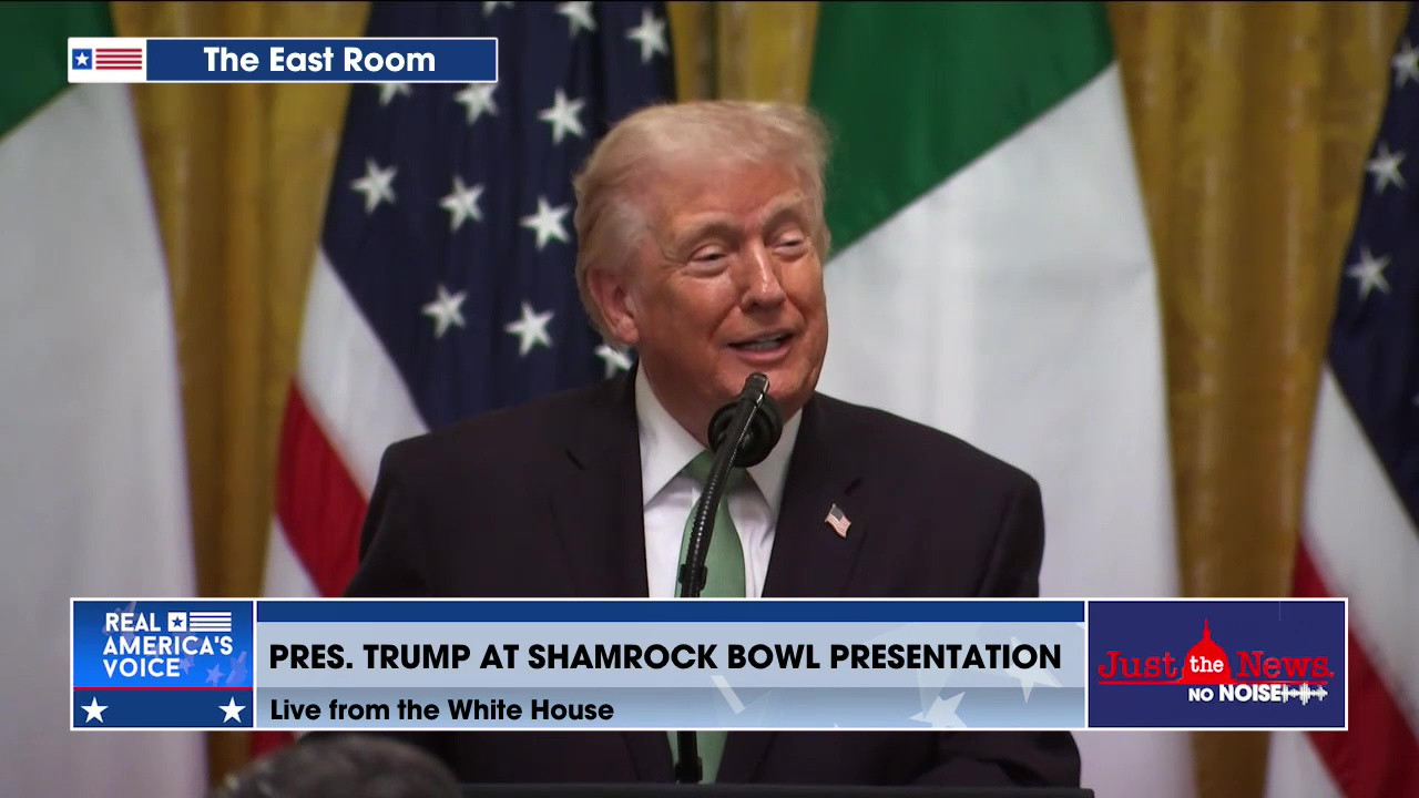 PRESIDENT TRUMP AT SHAMROCK BOWL PRESENTATION