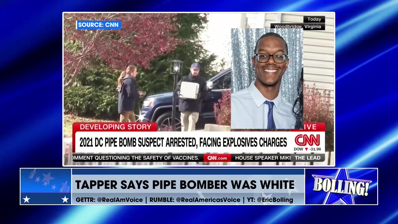 TAPPER SAYS PIPE BOMBER WAS WHITE