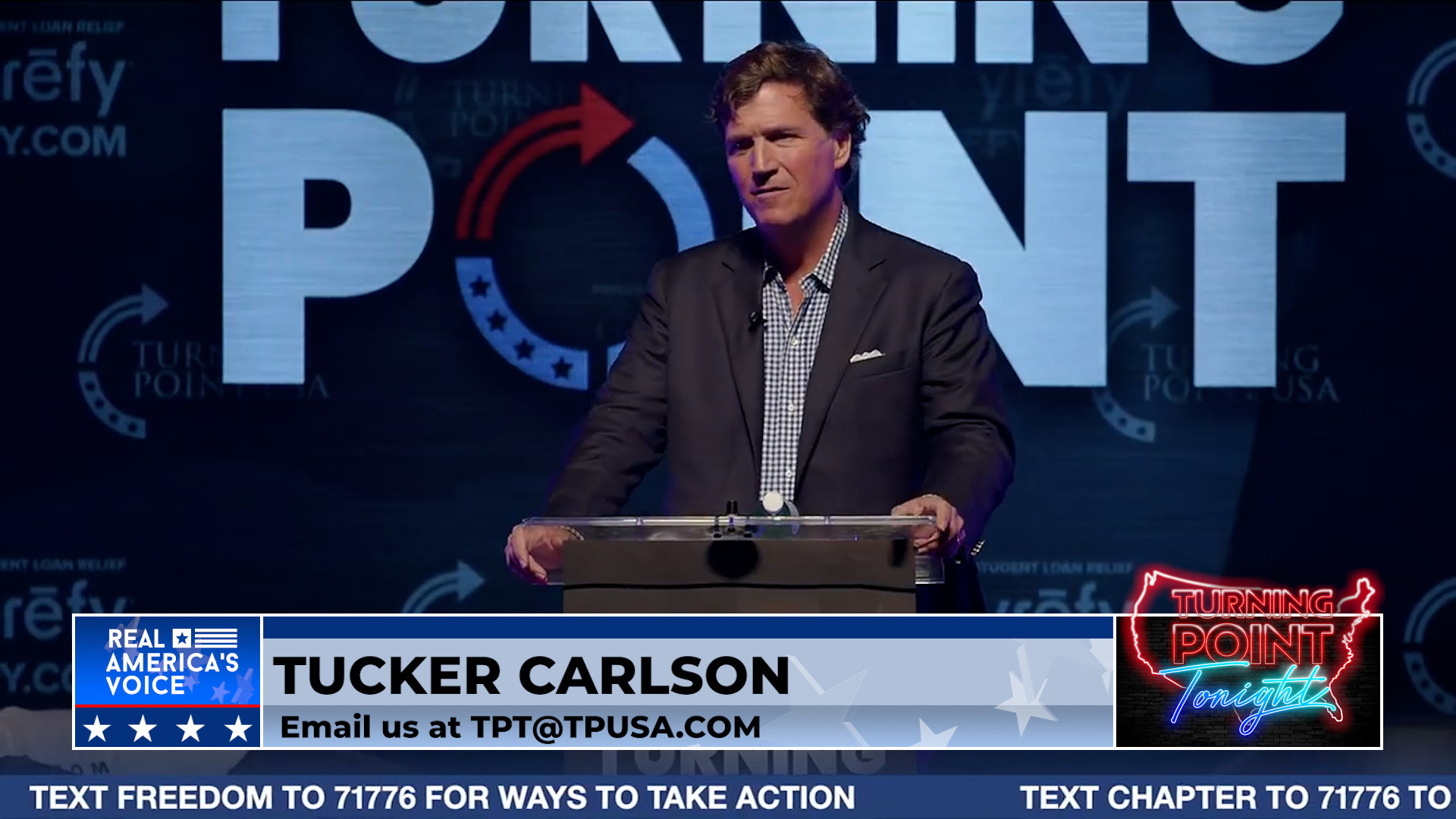 Jobob and Tucker Carlson at Indiana University