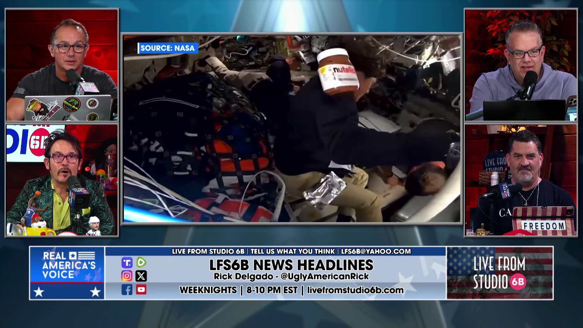 4-8-26 6 - Damon pays bills, Dem's all say the same thing, Artemis II update, Nutella in space