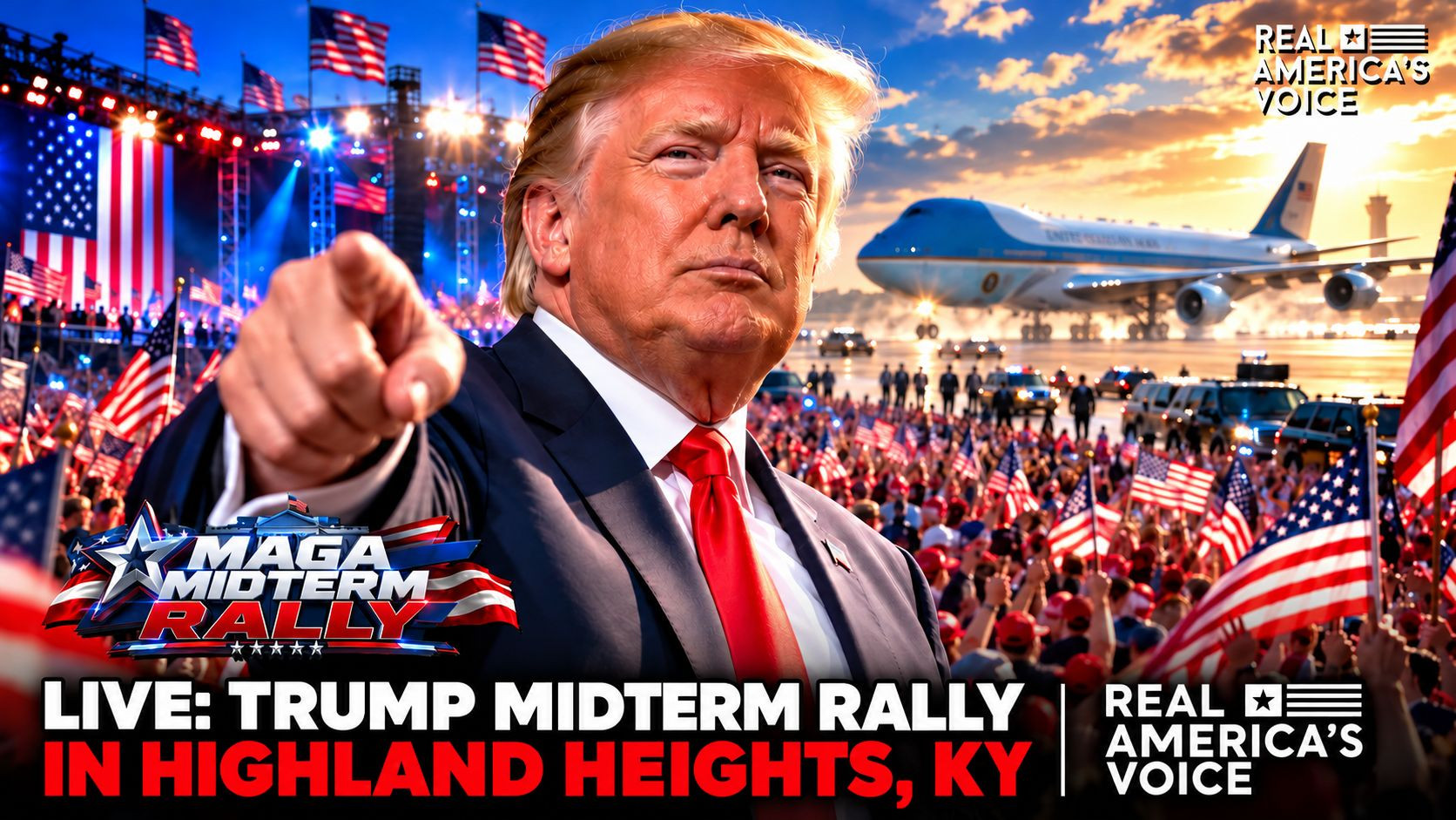 LIVE: TRUMP MIDTERM RALLY IN HIGHLAND HEIGHTS, KY | REAL AMERICA'S VOICE PART 1