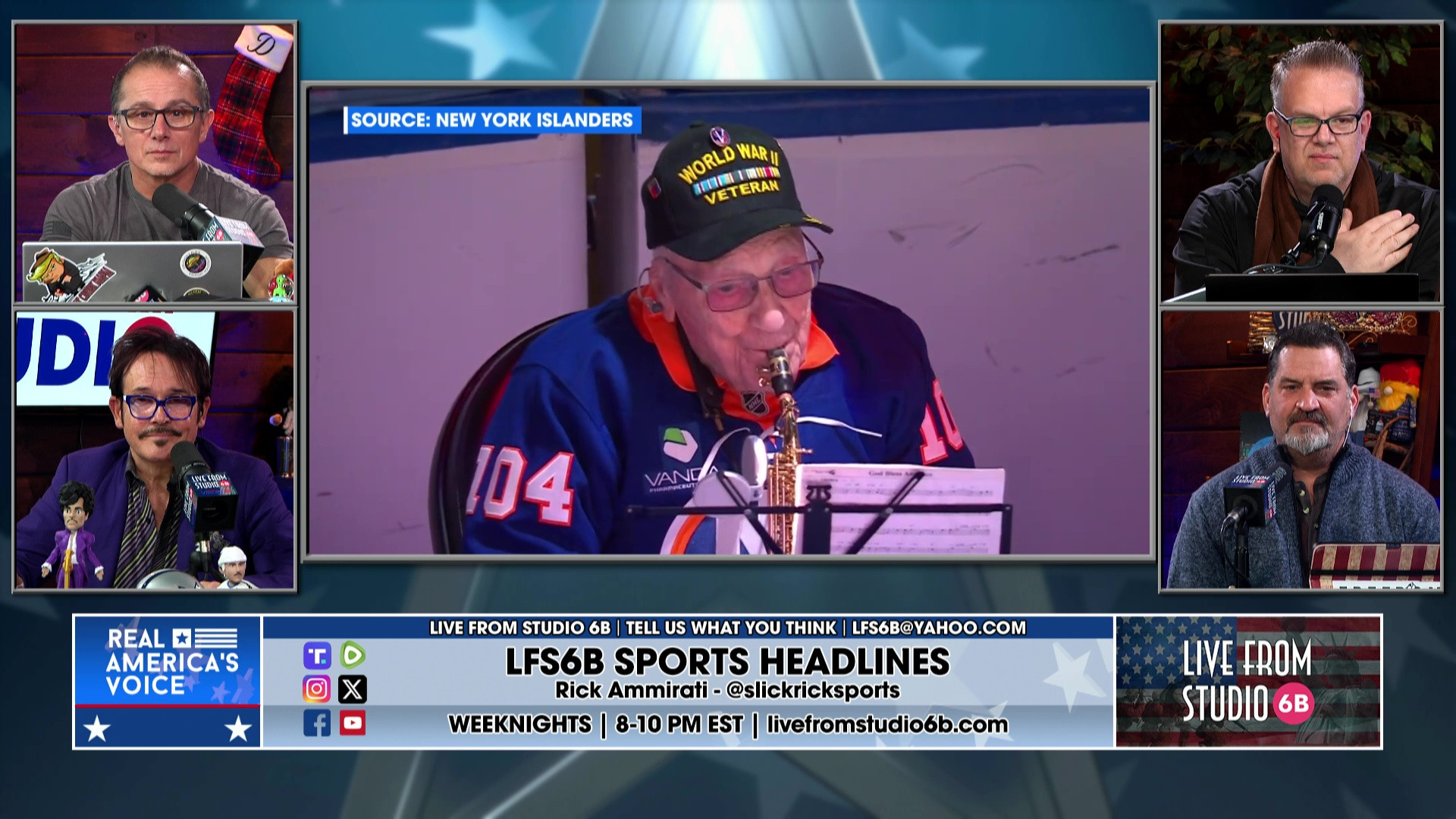 12-29-25 7 - 104yo WW2 vet National Anthem, Sports, Trump and Zelinskyy meet, Trump and Putin talk