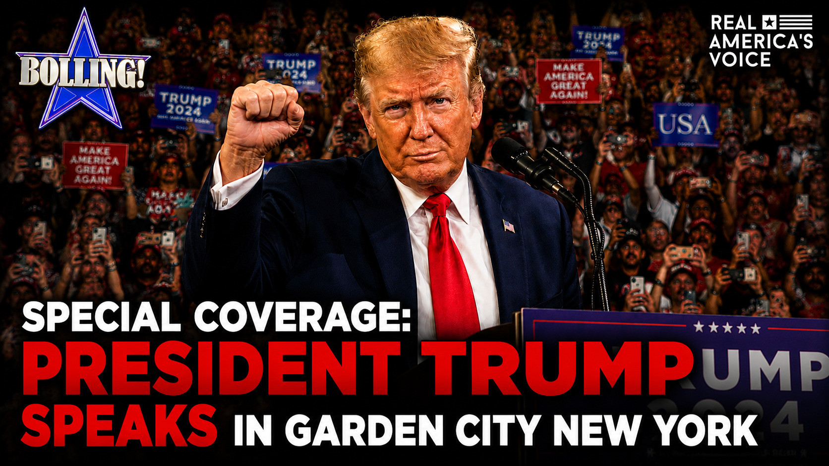 PRESIDENT DONALD J. TRUMP SPEAKS IN GARDEN CITY, NEW YORK
