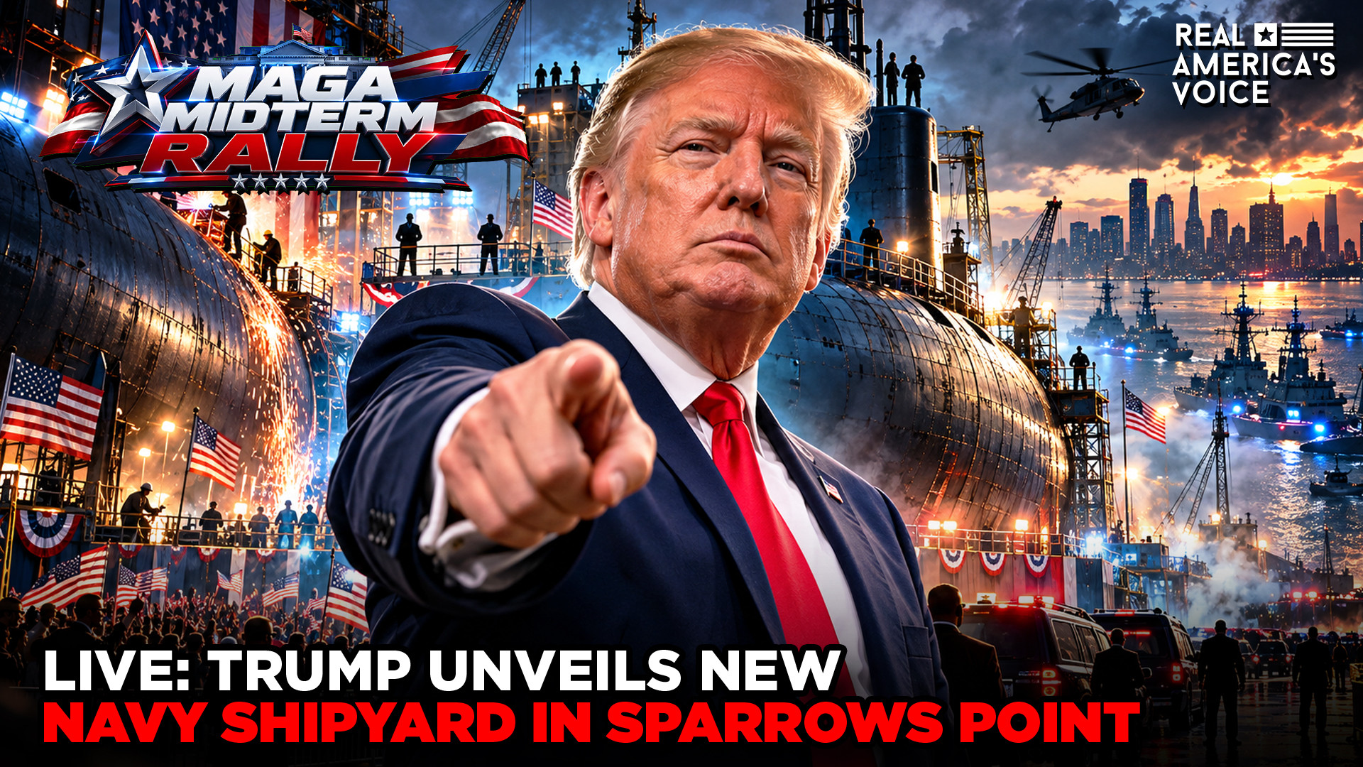 PRES. TRUMP UNVEILS NEW NAVY SHIPYARD