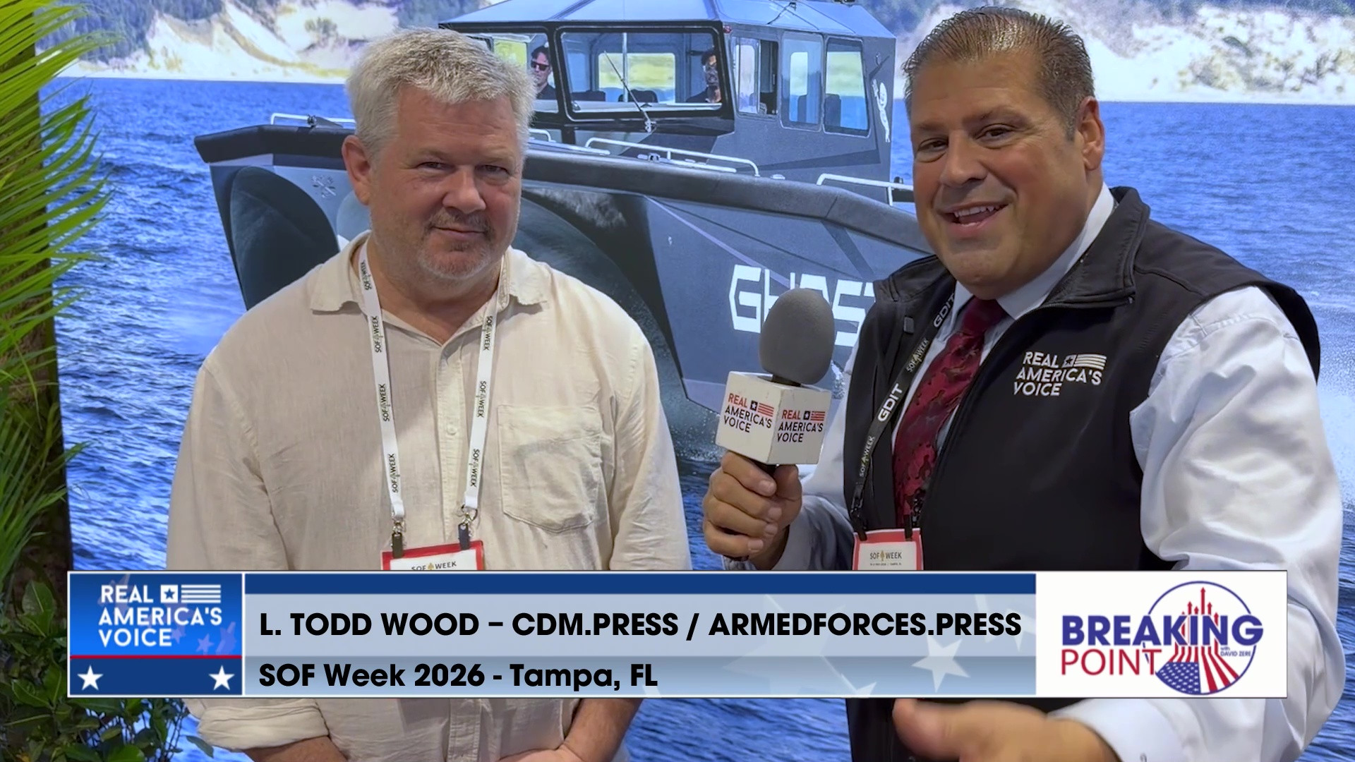 BP 5-23-26 A - David talks to L. Todd Wood and Military partners at SOF Week 2026 in Tampa, FL