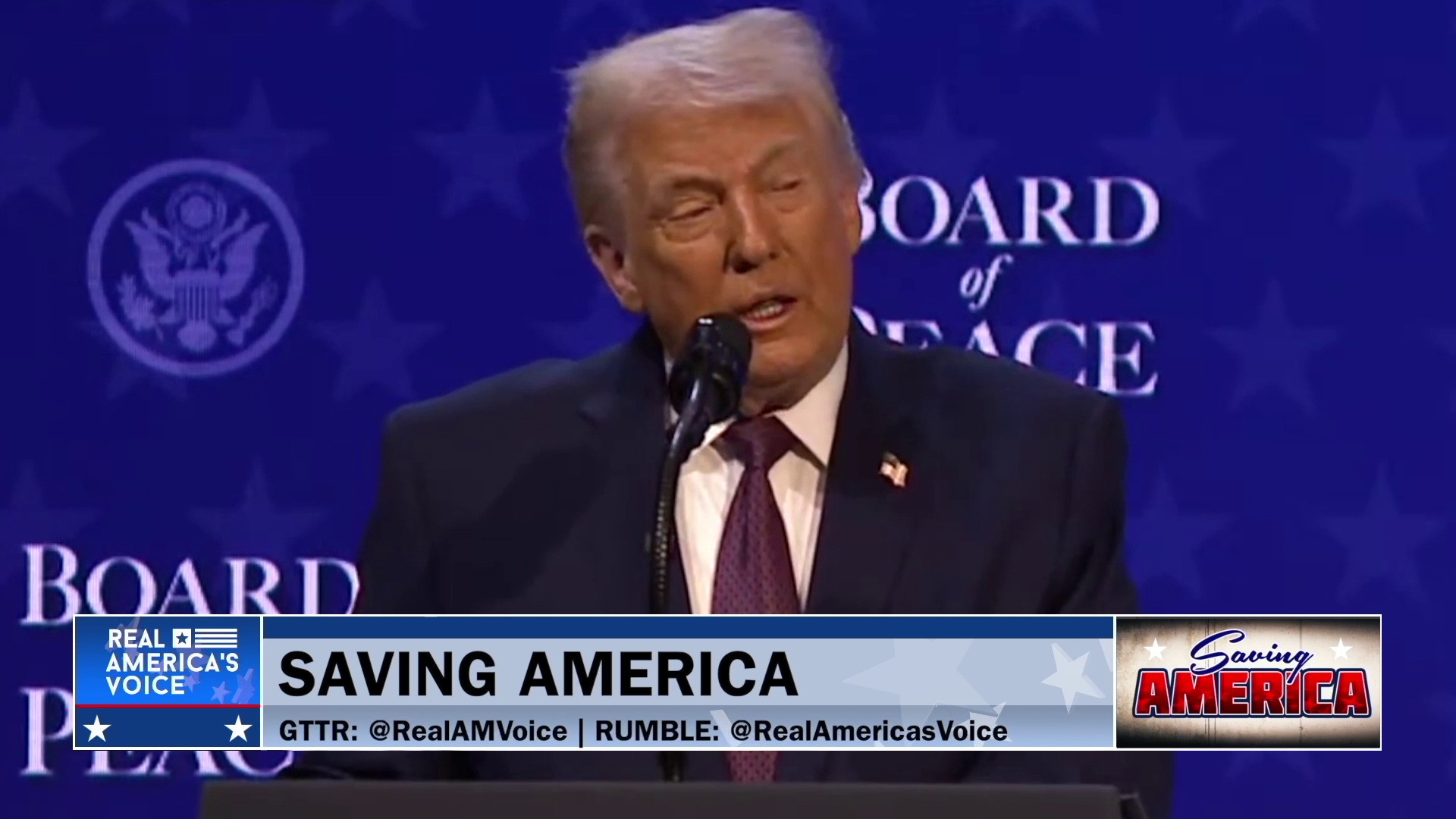 PRESIDENT TRUMP SPEAKS A THE BOARD OF PEACE