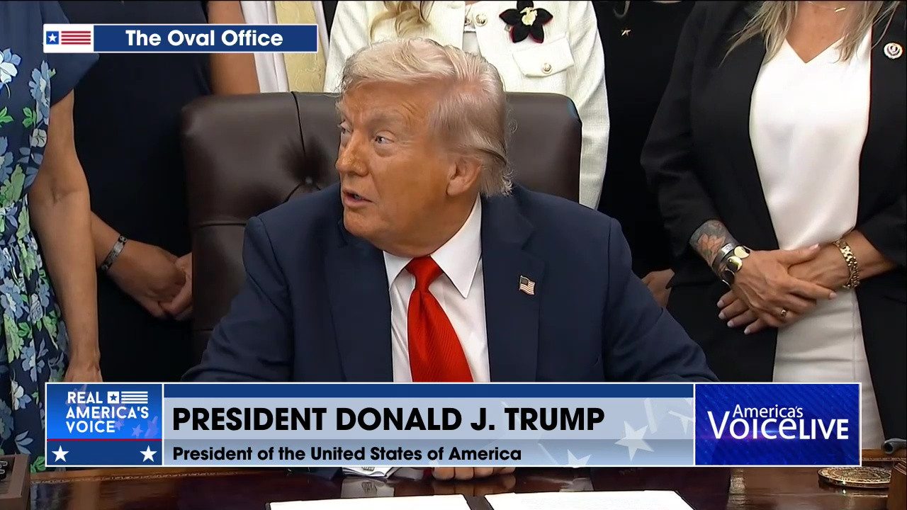 PRESIDENT TRUMP SIGNS A PROCLAMATION FROM THE OVAL OFFICE