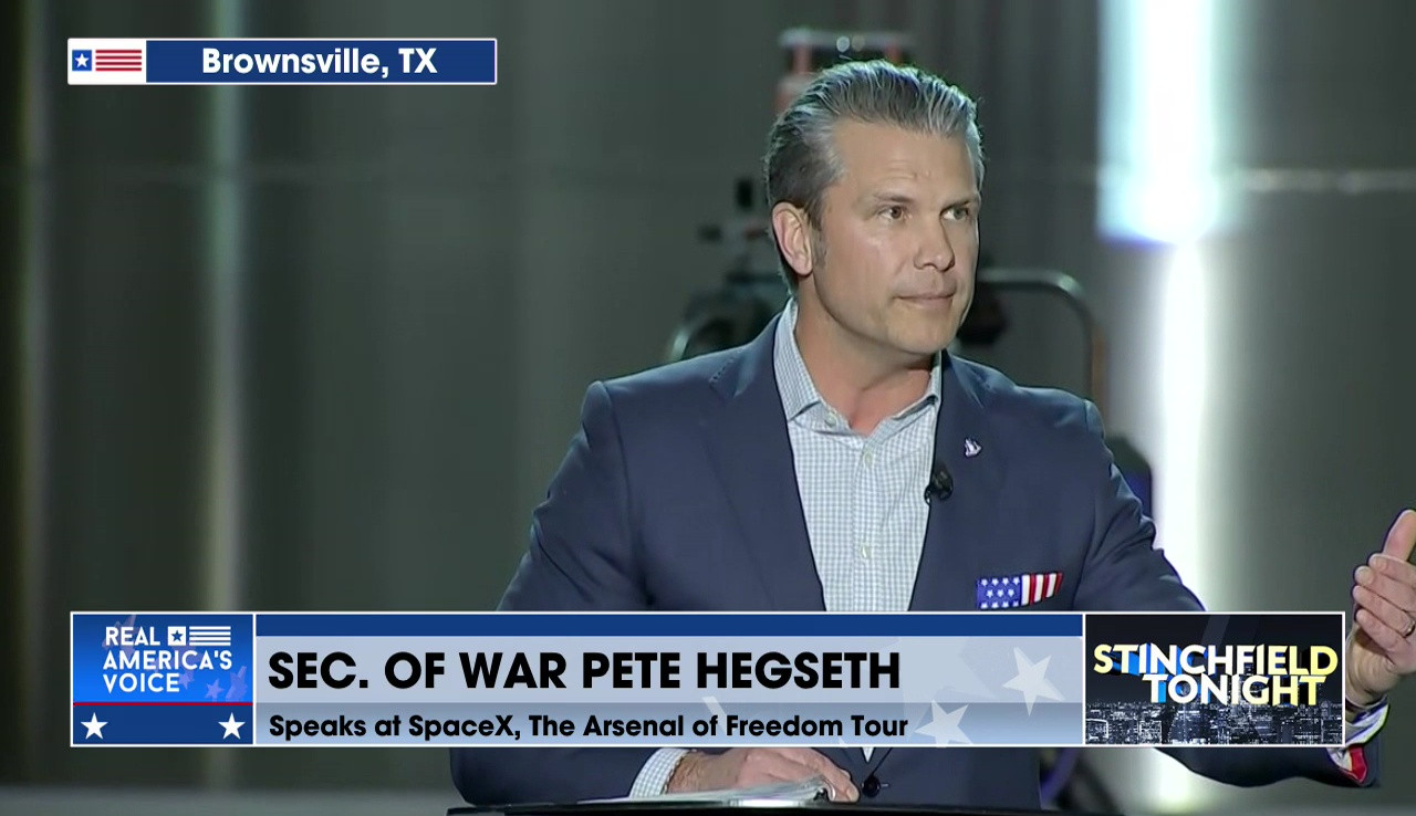 PETE HEGSETH SPEAKS AT SPACEX FOR THE ARSENAL OF FREEDOM TOUR