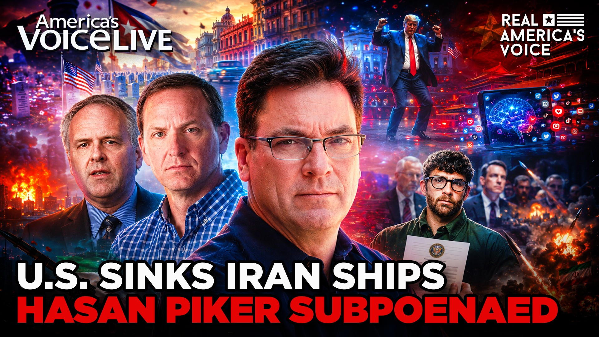 HASAN PIKER SUBPOENAED, MEMORIAL DAY, IRAN CONFLICT ESCALATES | AMERICA'S VOICE LIVE