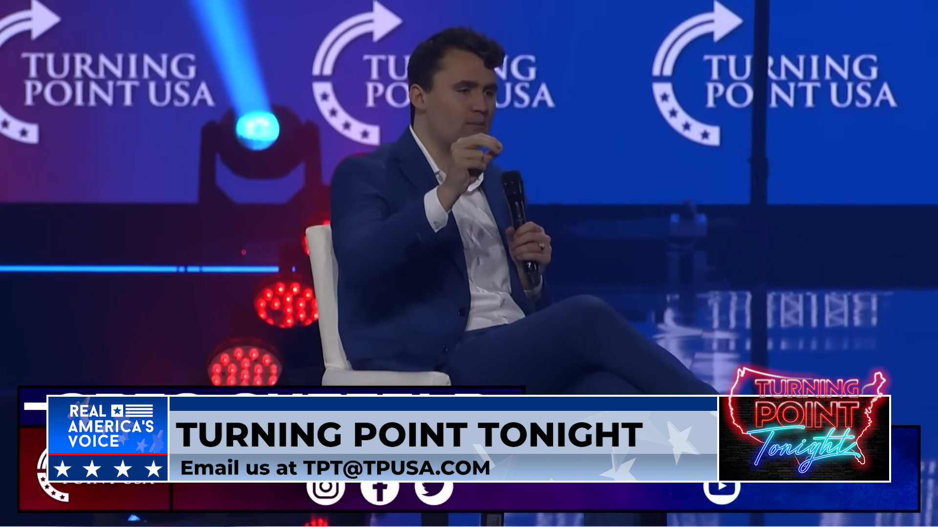 Charlie Kirk and Greg Gutfeld at AmFest 2022