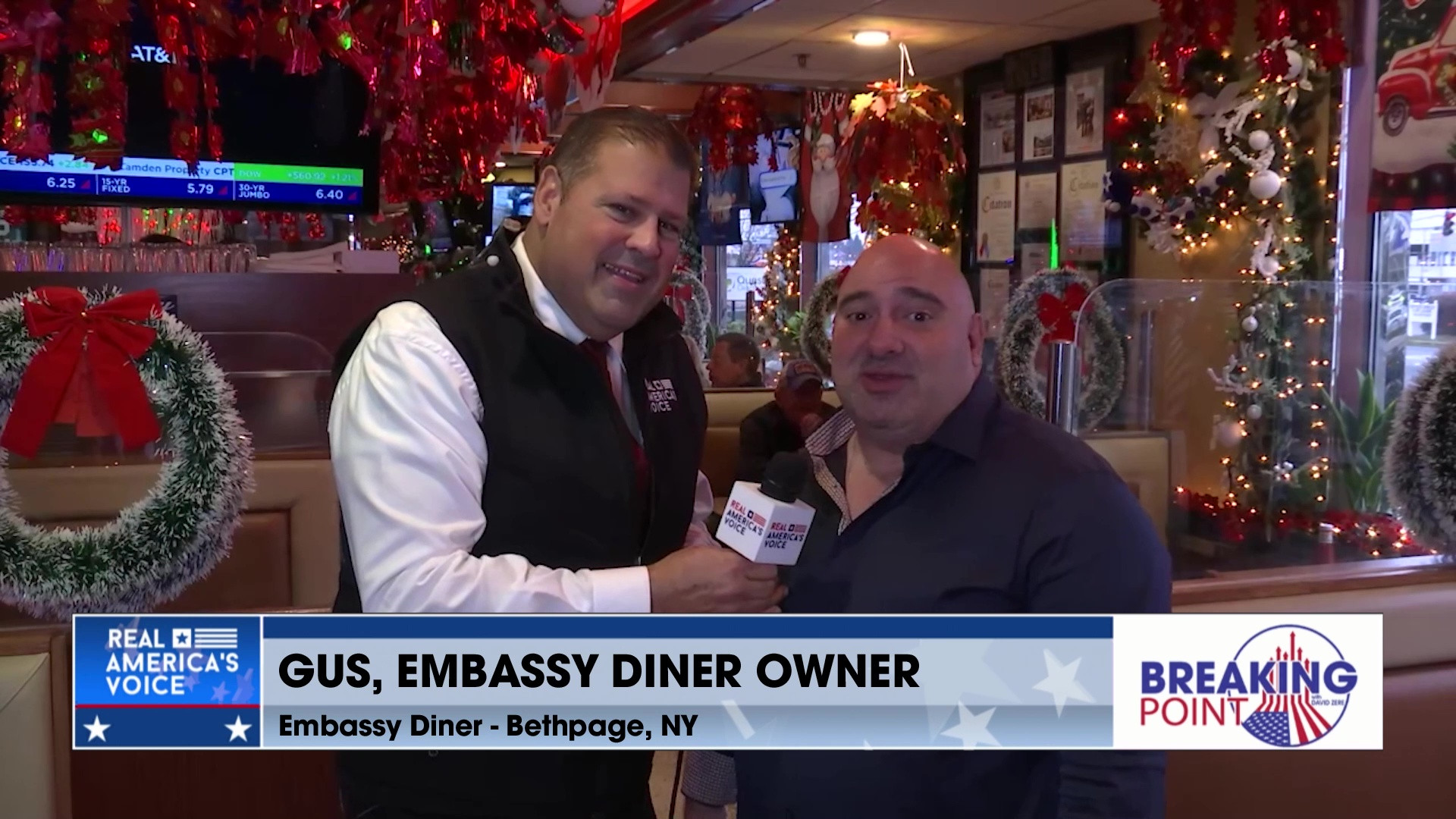 BP 11-29-25 A - David listens to Real American Voices at the Embassy Diner in Bethpage, NY